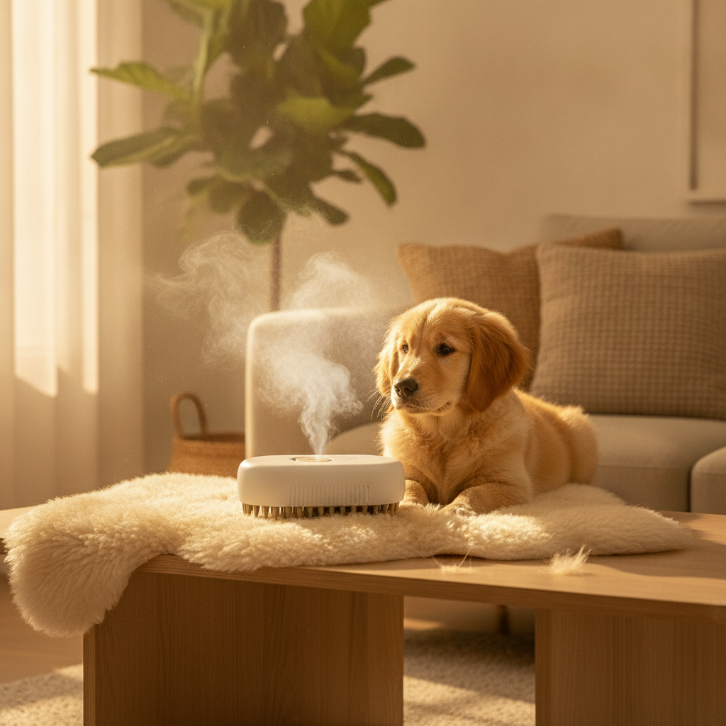 3-in-1 Steam Pet Grooming Brush — Spray, Massage & Deshed