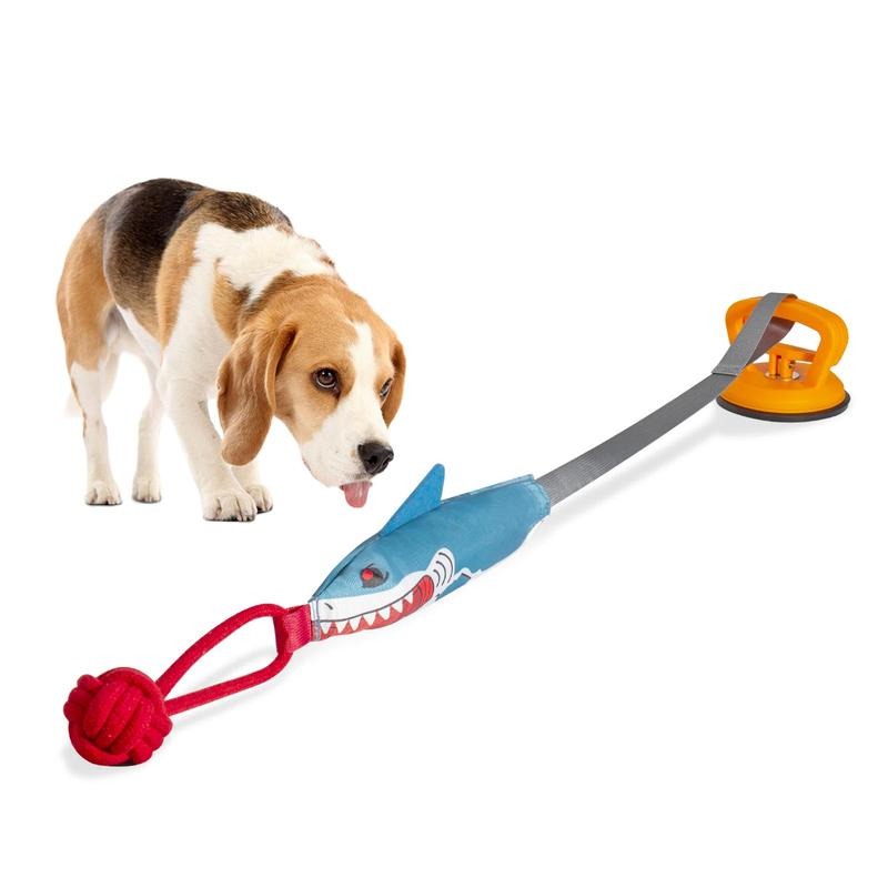 Shark Shaped Interactive Pet Toy with Suction Cup