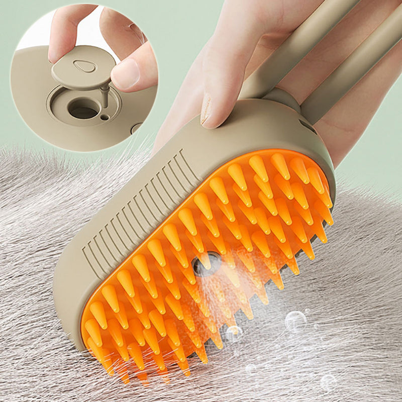 3-in-1 Steam Pet Grooming Brush — Spray, Massage & Deshed