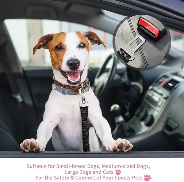 Pet Car Seat Belt (2-Pack) — Adjustable Safety Restraint
