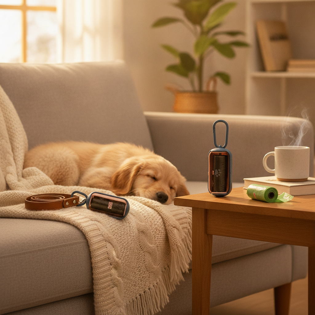 Pet Poop Bag Dispenser — Leash-Clip Holder with Bags