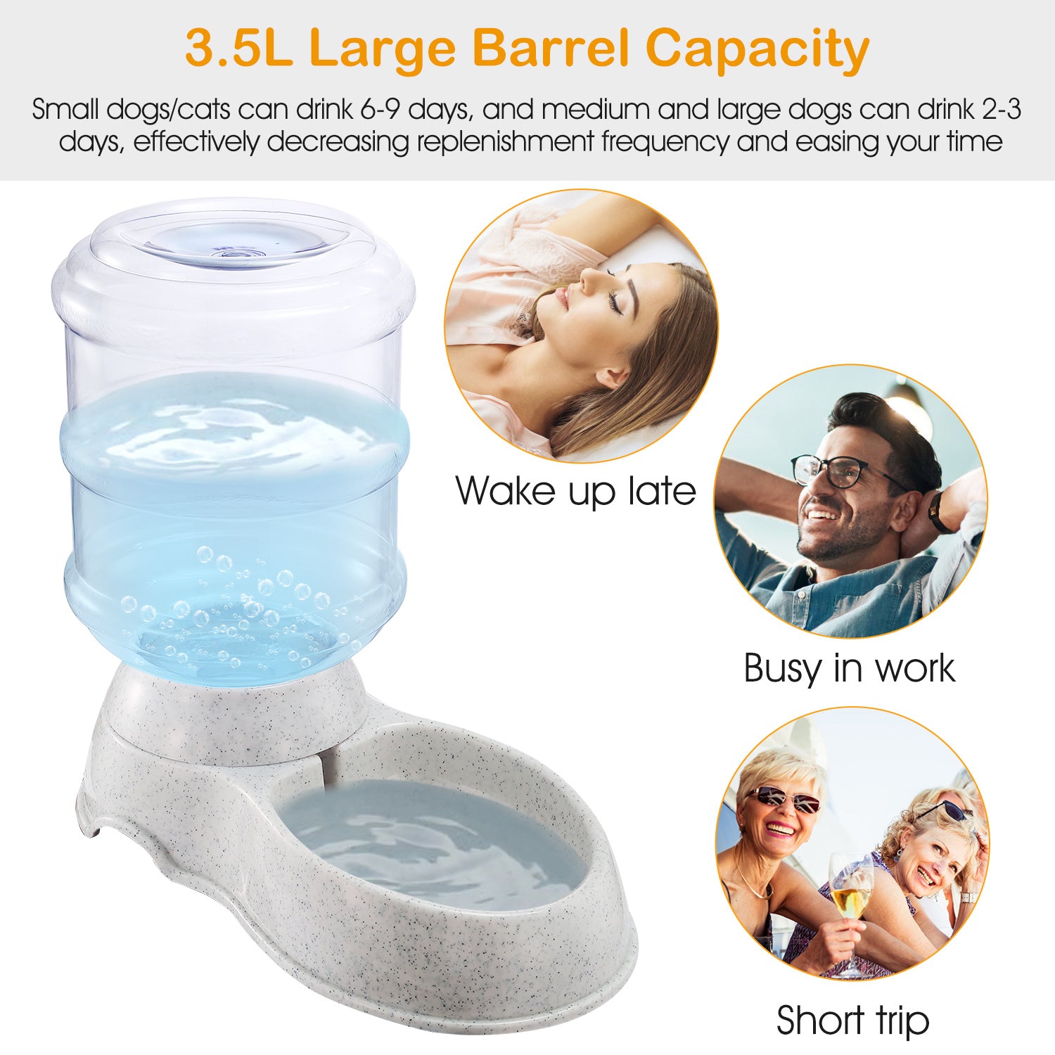 Gravity Pet Water Dispenser — 3.5L Auto-Refill