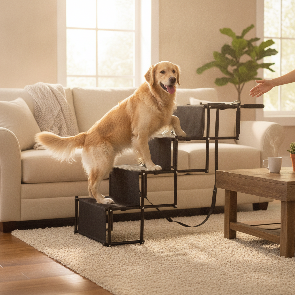 Foldable Dog Ramp — Safe Steps for Cars & Beds