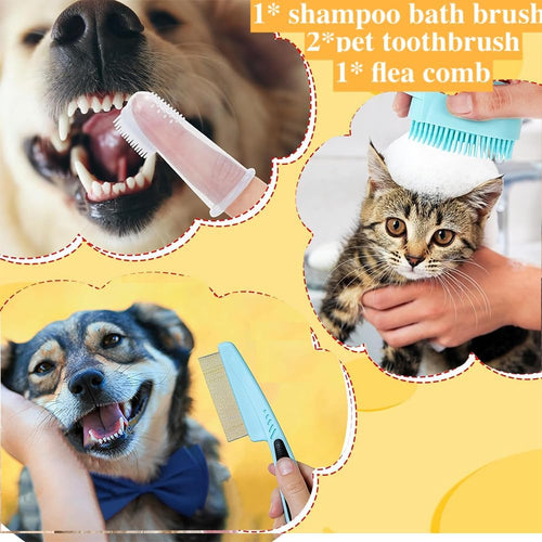 7-Piece Pet Grooming Kit — Self-Cleaning Deshedding Set