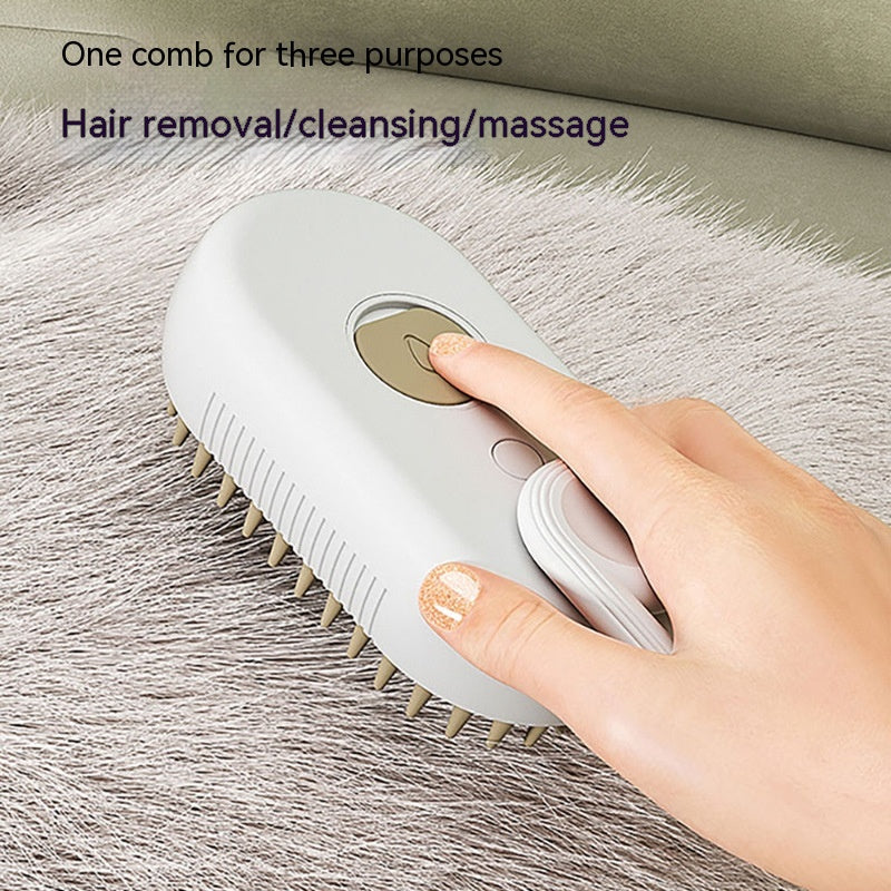 3-in-1 Steam Pet Grooming Brush — Spray, Massage & Deshed