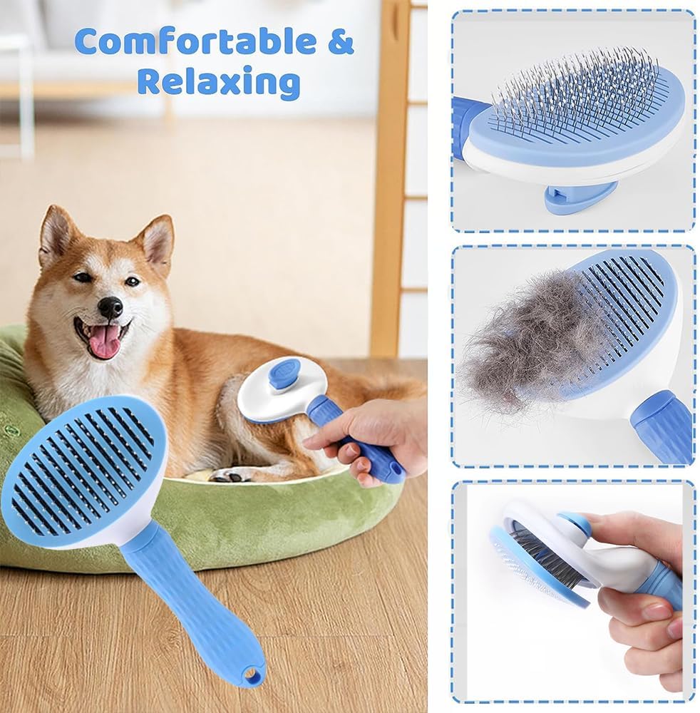 7-Piece Pet Grooming Kit — Self-Cleaning Deshedding Set