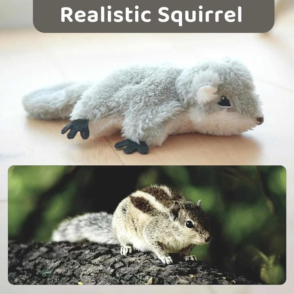 Interactive Flapping Squirrel Cat Toy — Rechargeable & Touch-Activated