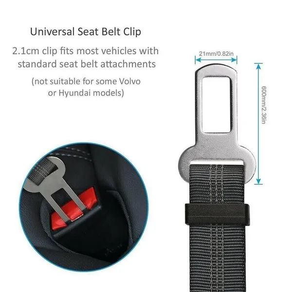 Pet Car Seat Belt (2-Pack) — Adjustable Safety Restraint